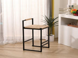 Set of 2 Bar Stools with Back Paper Woven Counter Height Dining Chairs for Kitchen, Home 59392593