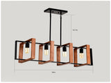4-Light Kitchen Island Lights Pendant Light Farmhouse Dining Room Light Fixture, Rustic Wood and W1592P233389