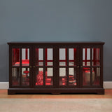 LED Curio Display Cabinet Antique Display Cabinet with Glass Doors Adjustable Shelves for W2275P231691