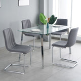 Modern simple light luxury dining Dark Grey chair home bedroom stool back student desk chair metal W210119216