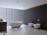63" Freestanding Solid Surface Bathtub, Luxury Engineered Stone Resin Freestanding Soaking Bathtub W1573P175755