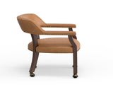 Gorman Dining and Game Chair in Walnut with Saddle Faux Leather B050P412223