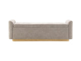 49" Bench with Storage, Storage Ottoman Bench with Safety Hinge, Gold Metal Base with wood frame, W2671P441836