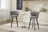 Countereight Bar Stools Set of 2, 360&deg Swivel Upholstered Barstools with Backs and Metal Legs, 26" W2725P252438