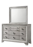 Contemporary 1pc Light Gray Brown Finish 6 Storage Drawer Dresser Jewelry Tray Mirrored Accents B011P216681