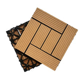 Wood Plastic Composite Deck Tiles Set of 20pcs, Composite Decking Resist Rust, Patio Flooring W2805P205346