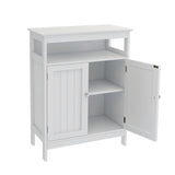 ZNTS Bathroom standing storage with double shutter doors cabinet-White 01478226