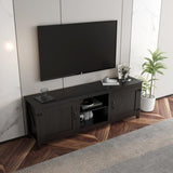 ZNTS TV Stand Storage Media Console Entertainment Center,Tradition Black,with doors 49245546