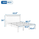 ZNTS Platform Bed Frame with Headboard, Wood Slat Support, No Box Spring Needed, Queen,Espresso 12847668