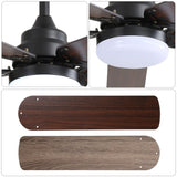 Low Profile 42 Inch Ceiling Fan 5 Blades Noiseless Reversible Dc Motor Remote Control With Led Light W934P145919
