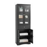 ZNTS Tall Bathroom Storage Cabinet, Cabinet with Four Doors and Drawers, Adjustable Shelf, MDF Board, N725P186649B