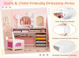 Safe Toddler Vanity Set with Anti-Toppling Design, Rounded Corners & Sturdy MDF Construction 25444404
