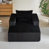 62.5-Inch Corduroy Sponge Sofa Lounge Chair,No Assembly Required,Fluffy Modern Sleeper Chair for W834P206042