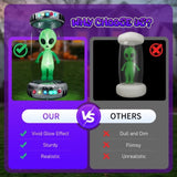 8.2FT Tall Halloween Inflatable Outdoor Decoration, Blow Up UFO with Alien Halloween Decor with 36090096