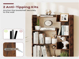 Rustic Brown 6-Tier Bookshelf Wooden Bookcase 22744968