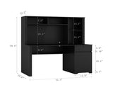 Computer Desk with Hutch & Bookshelf,Wood Executive Desk Teens Student Desk Writing Laptop Home W1321P289999
