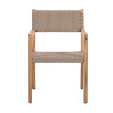 Outdoor Dining Chairs Set of 2, Light Teak Acacia Wood Frame and Multi Light Brown PE Wicker, Ideal N779P251251L