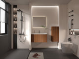 CC0414S305 Striped Walnut Bathroom Floating Side Cabinet, Wall-mounted Storage Cabinet for Small W1865132400