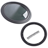 Round Fixed RV Window 13" Tinted Window for RV Camper Caravan with Trim Ring Fit for 1-5/8" 34757134