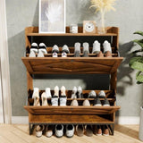 Shoe Storage Cabinet with 2 Flip Drawers for Entryway, Farmhouse Hidden Shoe Cabinet for Entrance 81149461
