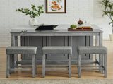 59 Inch Bar, Dining, Sofa with Power Outlet, 3 Upholstered Stools, 4 Piece Bar 81873014
