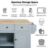 Kitchen Cart with Rubber wood Drop-Leaf Countertop ,Cabinet door internal storage racks,Kitchen WF298028AAN