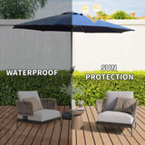 10FT Patio Umbrella, Outdoor Table Umbrella with Push Button Tilt and Crank, UV Protection W1859P195941