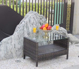 Outdoor patio Furniture Coffee Table with clear tempered glass W20967099