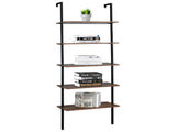 5-Layer Wall-Mounted Density Board Iron Frame Display Rack 23.62*11.81*70.87in Retro Brown with 95329862