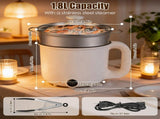 1.8L Electric Hot Pot with Ceramic Inner Liner, Dual Power 300W/600W Multi-Cooker with Steamer Rack, 60244920