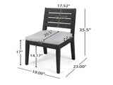 Outdoor Acacia Wood Armless Dining Chair with Cushions , Sandblasted Dark Light 60320.00SDGRY