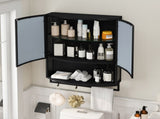 23.62"Modern Arched Glass Double-Door Wardrobe with Shatterproof Non-Glass Mirror-Double-Layer W757P314594