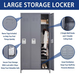 ZNTS 3 Door 72"H Metal Lockers With Lock for Employees,Storage Locker Cabinet for Home Gym Office School 58081242