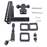 Adjustable Trailer Hitch Fits 2-inch Receiver 2" & 2-5/16" Ball w/Anti-Theft Pin 54863397