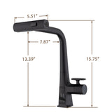 Matte Black Waterfall Kitchen Faucet with Temperature Display, Single Handle Kitchen Faucet with W1217P146517