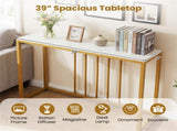 39" Console Table with Built-in Charging Station, Narrow Entryway Table with USB & Type-C Ports 99477409