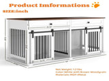 63'' Large Dog Crate Furniture for Double Dog, Wooden Dog Kennel with 2 Drawers,Divider and Sliding 39155818