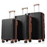 Luggage Sets 3 Piece, Expandable Hard shell ABS Suitcases Double Spinner, Travel luggage Set N730P189879A