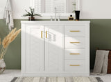30'' Bathroom Vanity with Ceramic Sink Combo, Solid Wood Frame Bathroom Storage Cabinet, N710P191947K