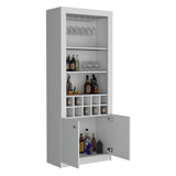 Nero 74-Inch Tall Bar Cabinet 4-Tier Modern Bar Cabinet with Glass Holder Stemware Rack, Wine B200P188834