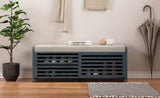 TREXM Distressed Shutter Storage Bench with Acacia Veneer for Retro Charm for Living Room, Entryway N715P196968M