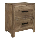 ZNTS Bedroom Wooden Nightstand 1pc Weathered Pine Finish 2x Drawers Transitional Style Furniture B01151366