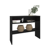 Library Desk 31.5" H, with 2 Shelves and 2 Legs, Black B097P250860