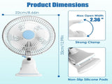 Portable Clip Fan with 2 Speeds, 90&deg Oscillating Quiet Cooling Fan, Desk Clip Hang 3 Ways for 29894603