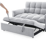 ZNTS Loveseats Sofa Bed with Pull-out Bed,Adjsutable Back,Light Grey W487109970