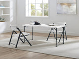 4 Foot Adjustable Height Folding Plastic Table, White 85528230