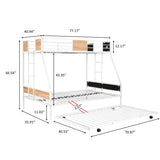 Metal Twin over Full Bunk Bed with Trundle/ Heavy-duty Sturdy Metal/ Noise Reduced/ Safety W42752429