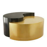 Modern & Contemporary Style Coffee Table Made with Iron Sheet Frame in Black & Gold B009140738