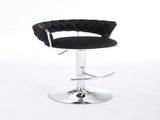 Set of 2 Bar Stools,with Chrome Footrest and Base Swivel Height Adjustable Mechanical Lifting Velvet 06163540