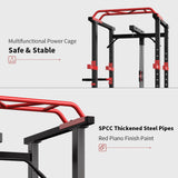 ZNTS Power Cage Squat Rack Stands Gym Equipment 1000-Pound Capacity Exercise Olympic 44896527